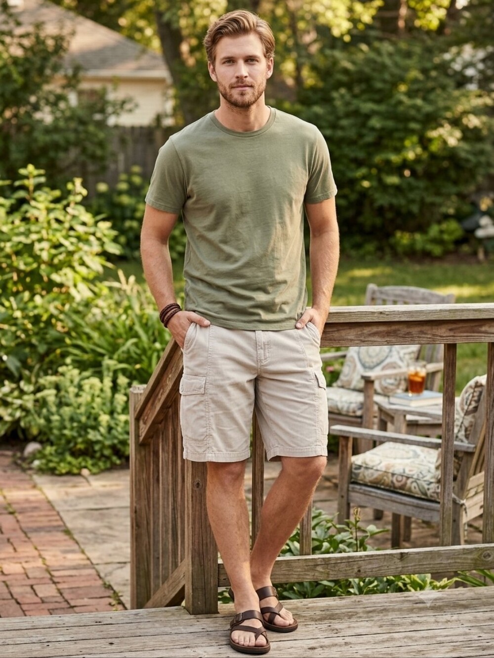 Tommy Bahama Relax Tan Cargo Shorts Size 34  - Inseam 10.5 CV Comfort